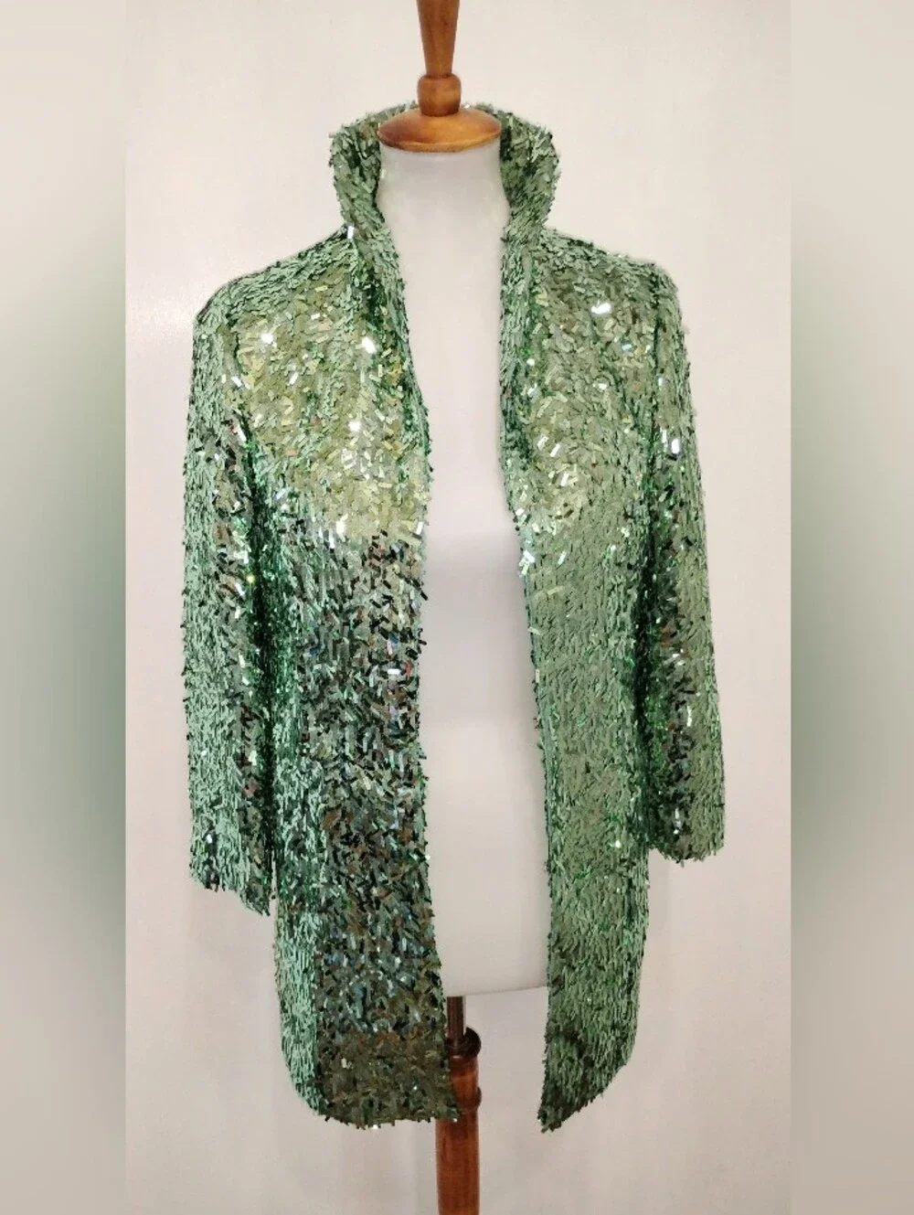 MINT SEQUINED LONG JACKET